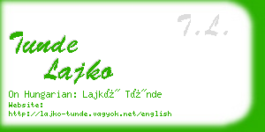 tunde lajko business card